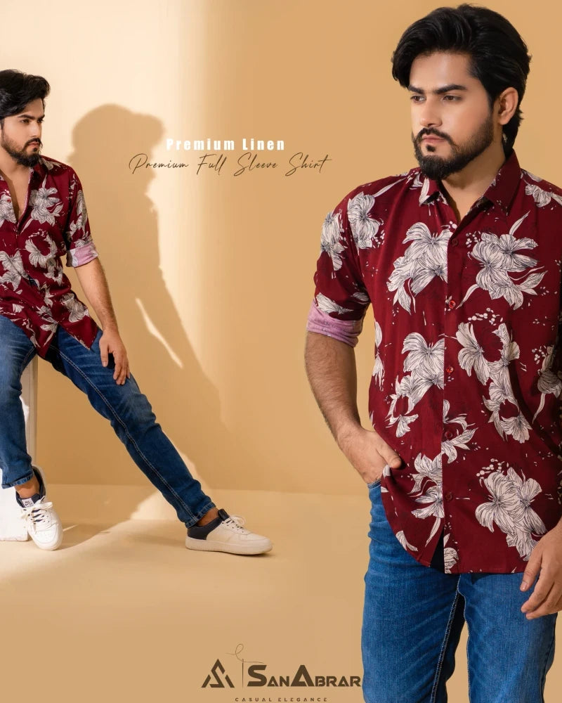 Premium Full Sleeve Shirt Maroon