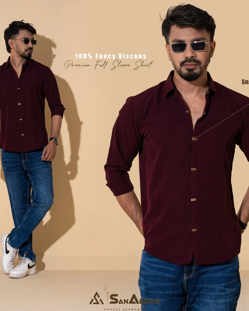 Premium Full Sleeve Shirt Wine